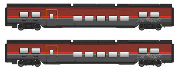 2er Set Railjet Wagen DANI ÖBB, Ep.VI, Basic