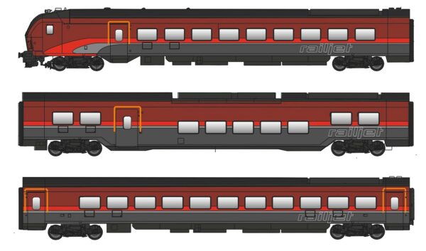 3er Set RJ Wagen mit Steuerwagen DANI ÖBB, Ep.VI, Basic