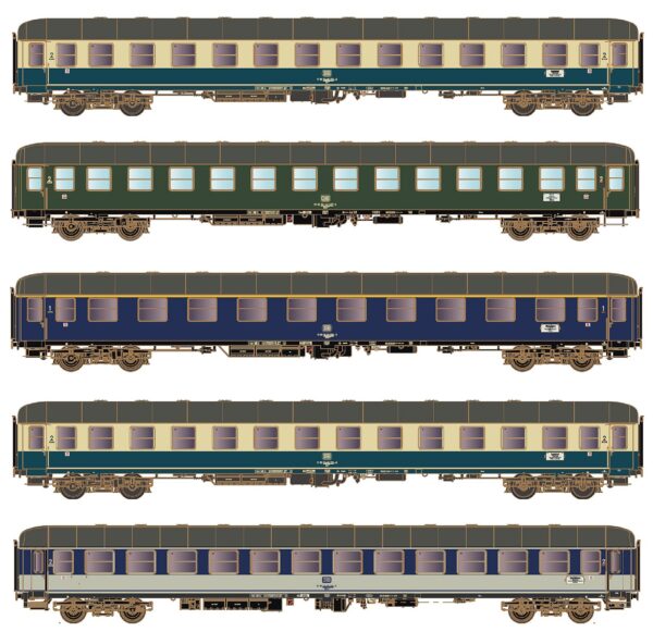 Set of 5 DB passenger coaches, Ep.IVa, D 912, AC