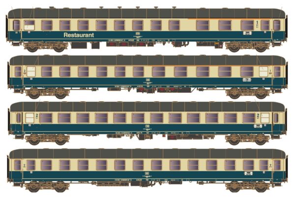 4er Set Personenwagen, DB, Ep.IVa, D 351, Set B