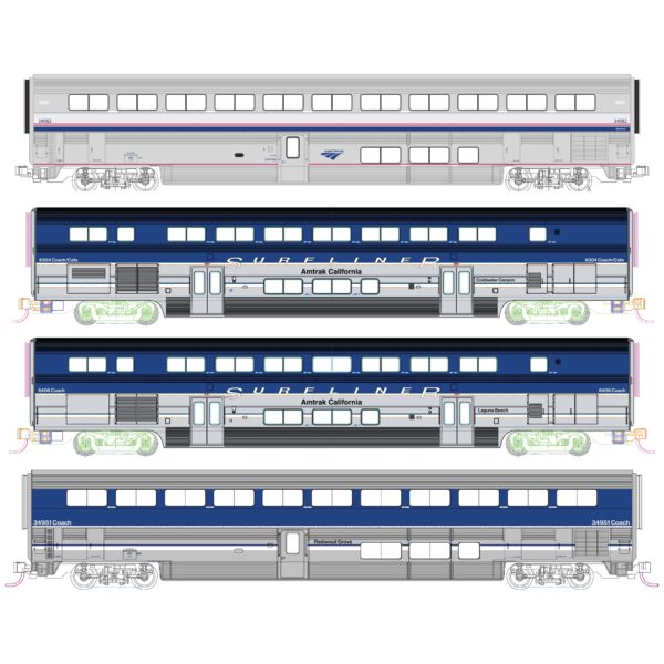 4er Set Personenwagen Surfliner Amtrak, Ep.VI