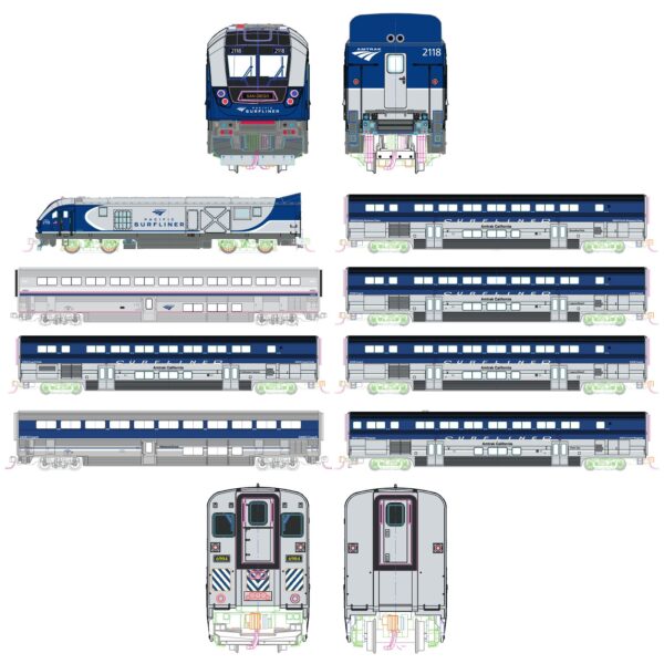 Zugset Siemens SC-44 + 7 Surfliner Amtrak, Ep.VI, Innenbel.