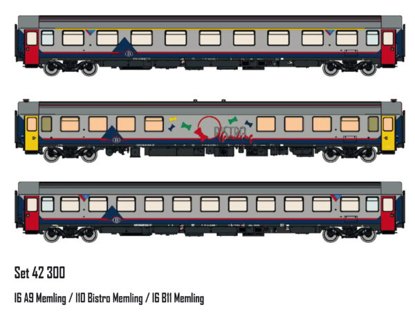 3er Set Personenwagen I6+I10 SNCB, Ep.V, Memling