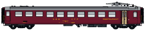 EW I WR SBB dining car, Ep.IVa, red, AC