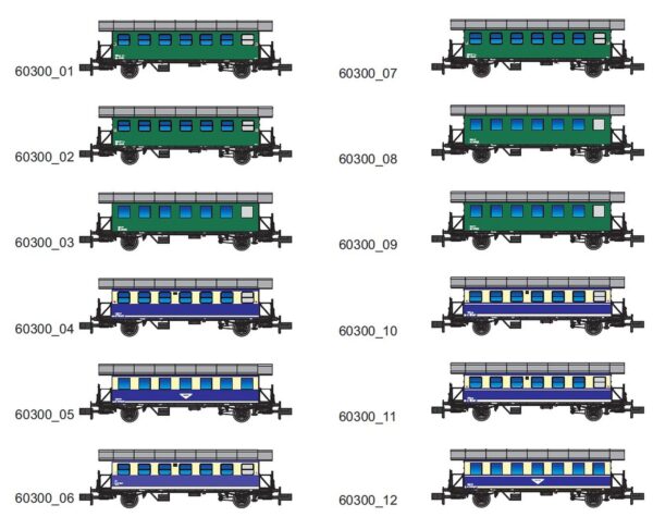 Display Personenwagen Bi, 12-tlg.