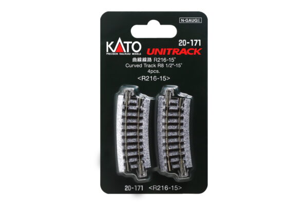 Track curved R216mm 15° 4 pcs.