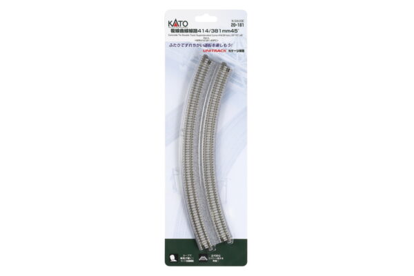 Double track curved R414/381mm 45°