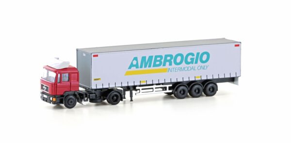 MAN F90 curtainsider semi-trailer Ambrogio