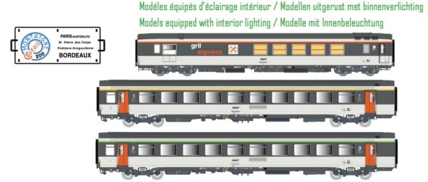 3er Set Personenwagen GE+Vtu A10+B11 SNCF, Ep.IV, IB