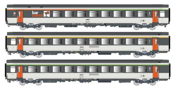 3er Set Personenwagen Vtu B5+A10+B11 SNCF, Ep.IV, IB