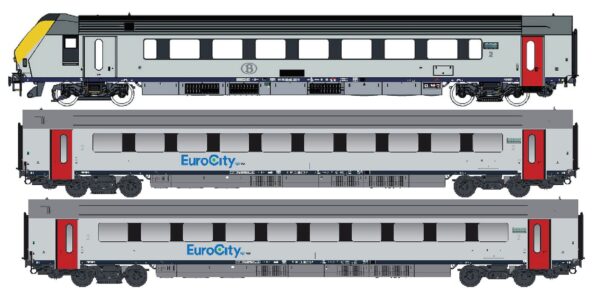 3er Set Personenwagen I11 m. Steuerwg. SNCB, Ep.VI