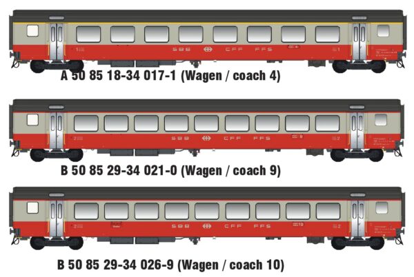 3er Set Personenwagen EW III SBB, Ep.IV, Swiss Express