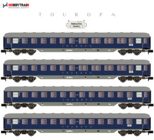 Set of 4 couchette coaches DB/ TOUROPA, Ep.IIIb, Set 1
