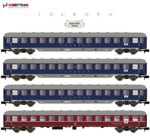 Set of 4 passenger coaches DB/TOUROPA, Ep.IIIb, Set 2