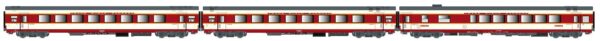 Set of 3 GC passenger coaches A8tu+A8u+Vru SNCF, Ep.IV, Etendard