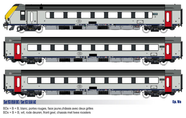 3er Set Personenwagen I11 BDx+B+B SNCB, Ep.Va, AC