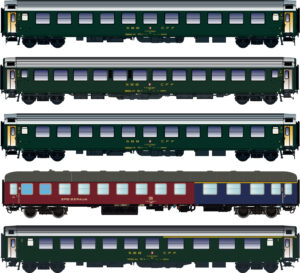 Set of 5 DB/SBB passenger coaches, Ep.IVa, D568