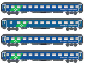 Set of 4 couchette coaches SJ/RDC, Ep.VI, EN 346