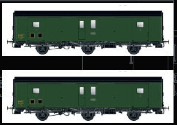 Set of 2 Dqd2m SNCF boxcars, Ep.IIIc/d, taillight