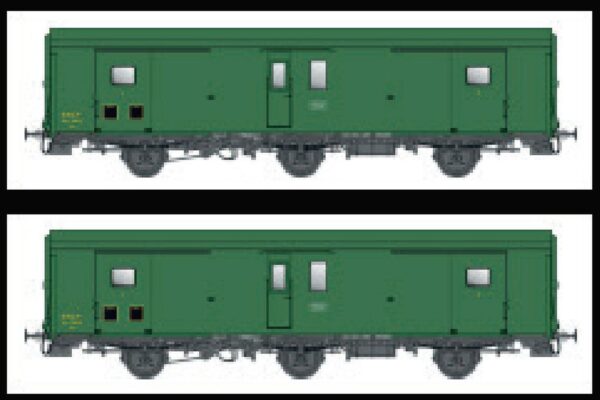 2er Set Packwagen Dqd2m SNCF, Ep.IIIc/d, Schlußlicht