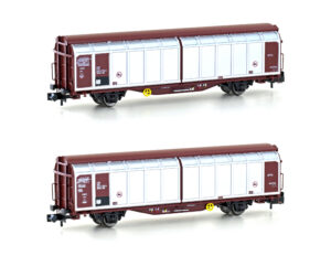 Set of 2 sliding wall wagons Hbbillns DR, Ep.IV-V