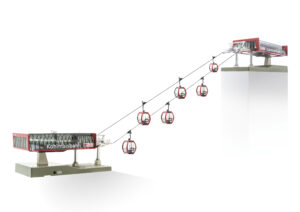 Seilbahn D-Line Kohlmaisbahn + 6 Omega V - 1:87