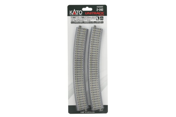 Curved track R730mm 22.5° transition track with concrete sleepers