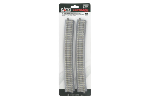 Gleis gebogen R1606mm 11,25° mit Betonschwellen (4 Stk.)