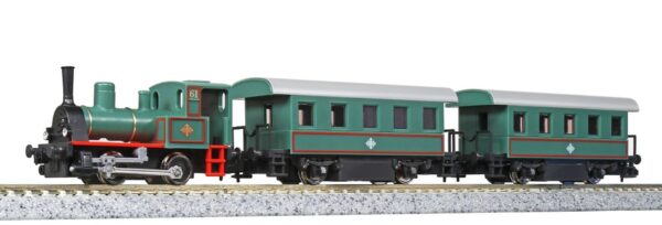 Passenger train, 3-piece set with steam locomotive, Pocket Line