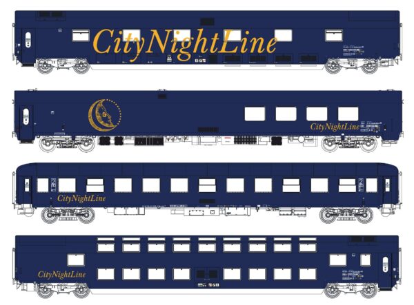 4er Set Nachtzugwagen CNL, Ep.V, CNL 212/213, Set II, AC