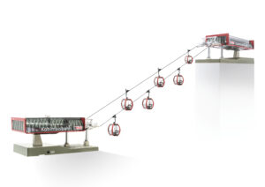 Seilbahn D-Line Kohlmaisbahn + 6 Omega V - 1:87