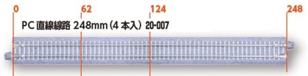 Gleis gerade 248 mm, Betonschwelle (4 Stück)