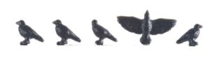 Set of 6 crows