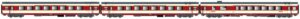 Set of 3 GC coaches A8tu+A8u+Vru SNCF, Ep.IV, Aquitaine
