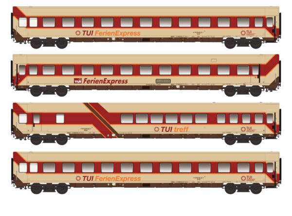 4er Set Personenwagen TUI Ferienexpress, Ep.IV, Set I