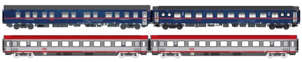 Set of 4 night train coaches ÖBB NJ, Ep.VI, NJ408, Set I