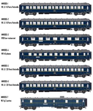 7er Set Personenwagen CIWL, Ep.III, Le Train Bleu, Innenbel.