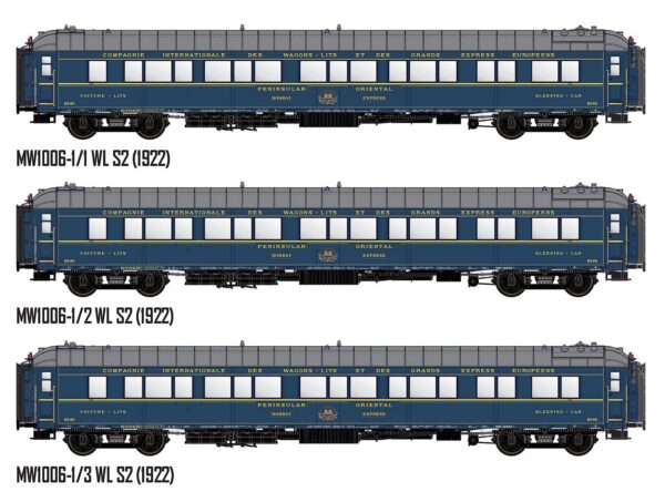 Set of 3 CIWL sleeping cars, Ep.II, Bombay Express, interior car.