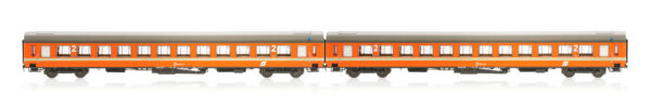 Set of 2 UIC-X passenger coaches 2nd class ÖBB, Ep.III, orange