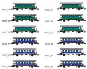 Display passenger coach Bi, 12 pcs.