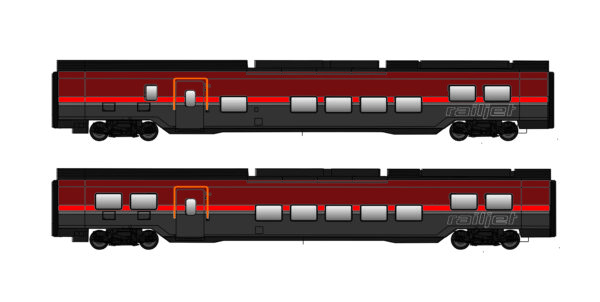 2er Set Railjet Wagen DANI ÖBB, Ep.VI, Basic