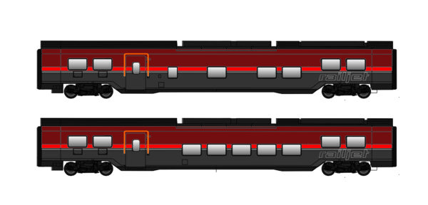 Set of 2 Railjet coaches DANI ÖBB, Ep.VI, Basic