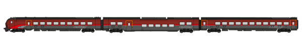 Set of 3 RJ coaches with DANI ÖBB control car, Ep.VI, sound