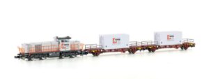 Construction train diesel locomotive G1000 BB + 2x generator wagon Sersa, Ep.VI
