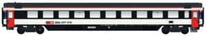 EC passenger coach, 2nd class Bpm SBB, Ep.VI, new color scheme