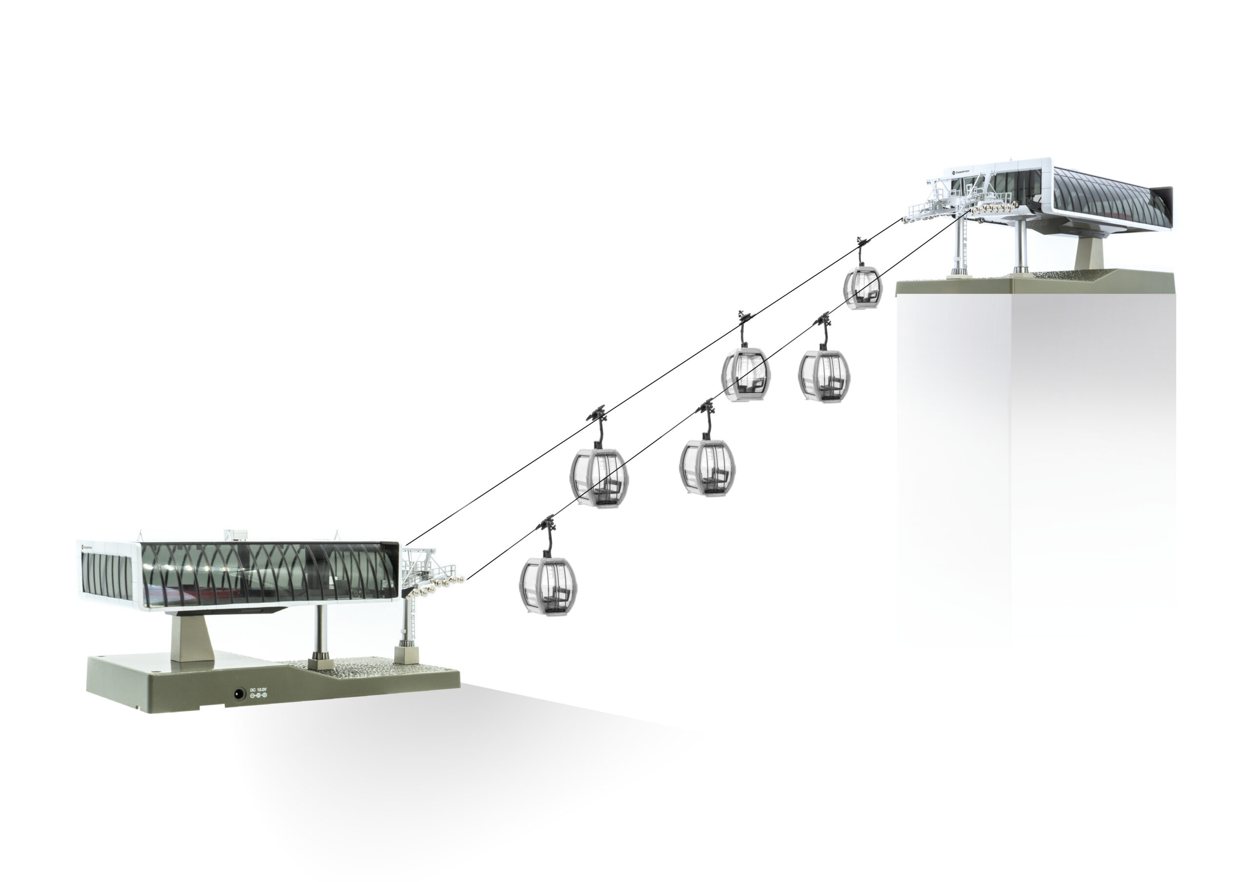 Cable car D-Line + 6 Omega V, white/grey 1:87