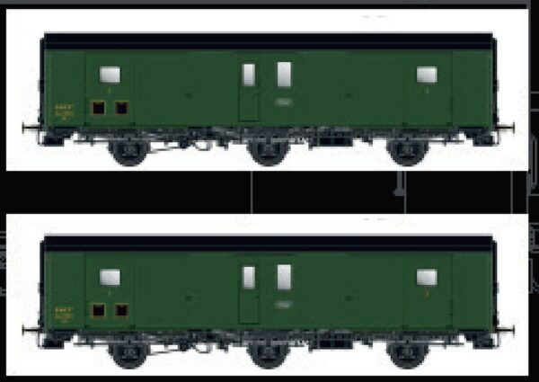 2er Set Packwagen Dqd2m SNCF, Ep.IIIc/d, Schlußlicht