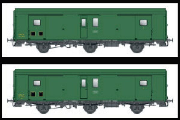 2er Set Packwagen Dqd2m SNCF, Ep.IIIc/d, Schlußlicht
