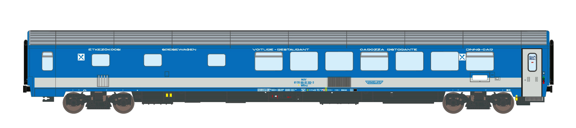 Dining car WRmz 88-91 MAV, Ep.V, EC25/24