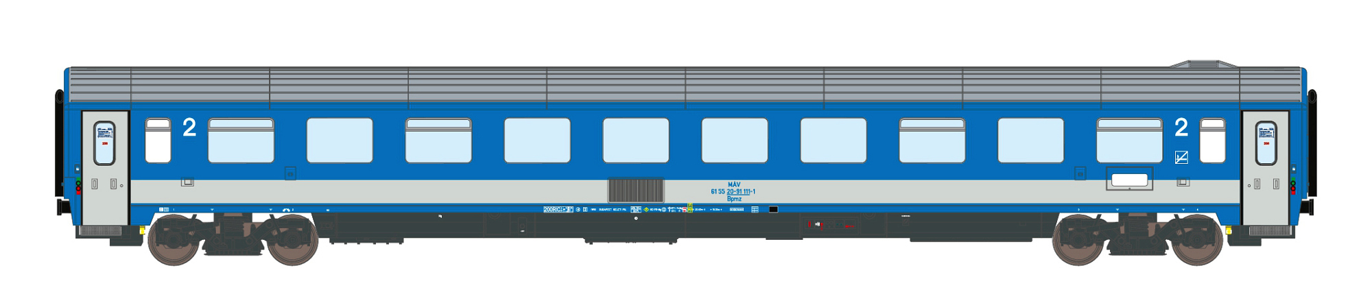 Passenger coach Bpmz 20-91, 2nd class MAV, Ep.V, EC25/24
